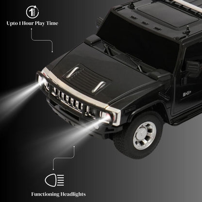 Road Burner 1:24 Hummer H2 Remote Control SUV, Black – Rechargeable 2.4 GHz RC Car for Kids Ages 6+