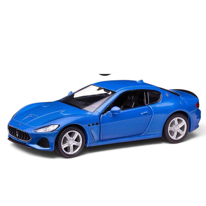 RMZ City Maserati GranTurismo MC 1:32 Scale Die-Cast Model Car – Metallic Blue Italian Luxury Car Collectible with Opening Doors, Pull-Back Action
