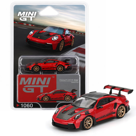 Mini GT 1:64 (Blister Pack) Porsche 911 GT3 RS Weissach Package Guards Red Die-Cast Model Car | Premium Porsche Collectible