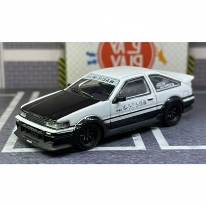 Street Warrior1:64 AE86 RWB Toyota White With Black Bonnet Dieacast Car Model