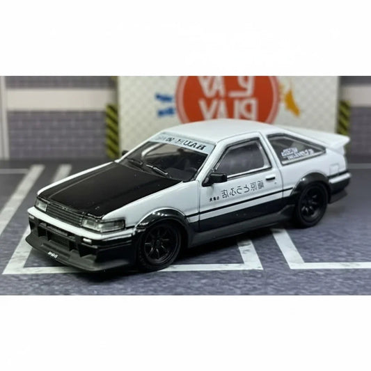 Street Warrior1:64 AE86 RWB Toyota White With Black Bonnet Dieacast Car Model