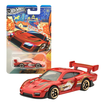 Hot Wheels Silver Series JNF49 Porsche 935 Red Dragon Edition Die-Cast Sports Racing Car with Rear Wing, Premium Red & Gold Dragon Livery – Collectible Porsche Toy Car