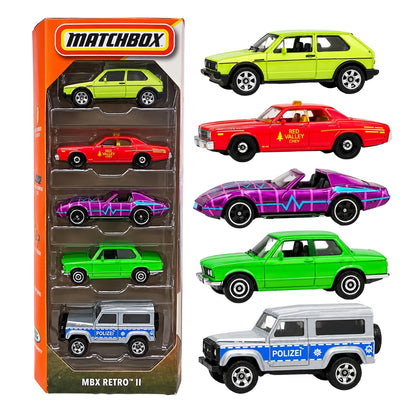 Matchbox JBX26 MBX Retro II 5-Car Die-Cast Vehicle Gift Pack – Retro Collectible Cars Set
