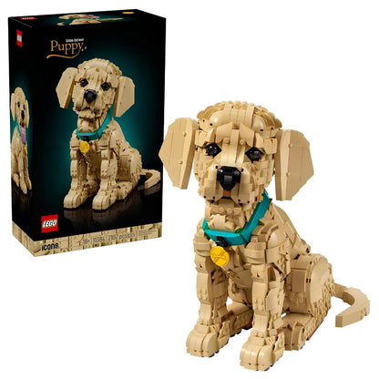 LEGO Icons 11384 Golden Retriever Puppy Building Set for Adults, 2102 Pieces, Realistic Dog Model, Collectible Animal Figure & Home Decor Display Set, Gift for Dog Lovers