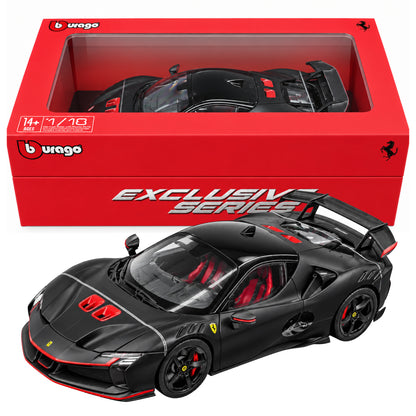 Bburago Exclusive Series Ferrari SF90 XX Stradale Black 1:18 Scale Premium Diecast Model Car with Detailed Interior, Racing Rear Wing & Collector Display Box