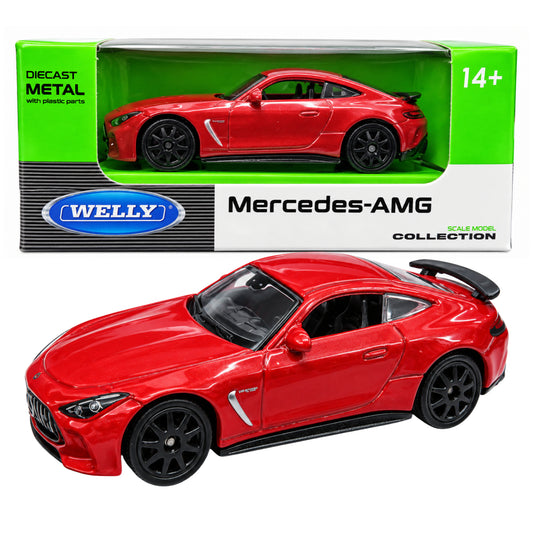 Welly Mercedes-AMG GT 63 1:64 Scale Diecast Metal Model Car – Metallic Red Sports Coupe Miniature Collectible with Realistic Detailing | 14+ Years