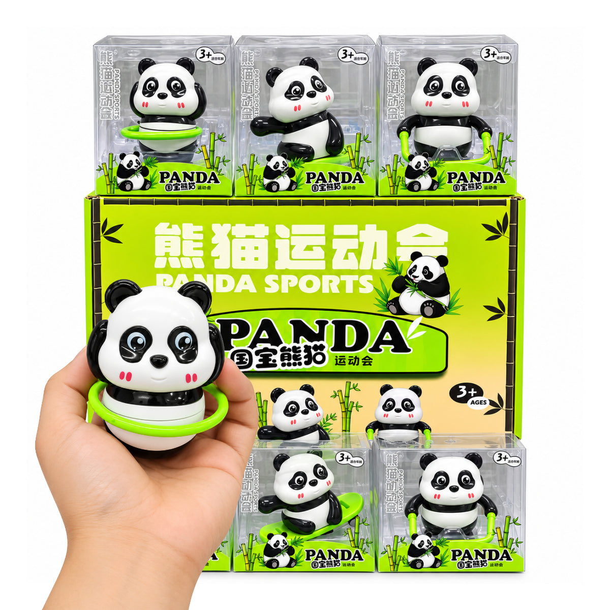Panda Sports Cute Cartoon Panda Activity Toy for Kids – Hula Hoop, Skateboard & Exercise Panda Collectible Toy, Fun Playtime Gift for Ages 3+ (1 Piece, Random Design)