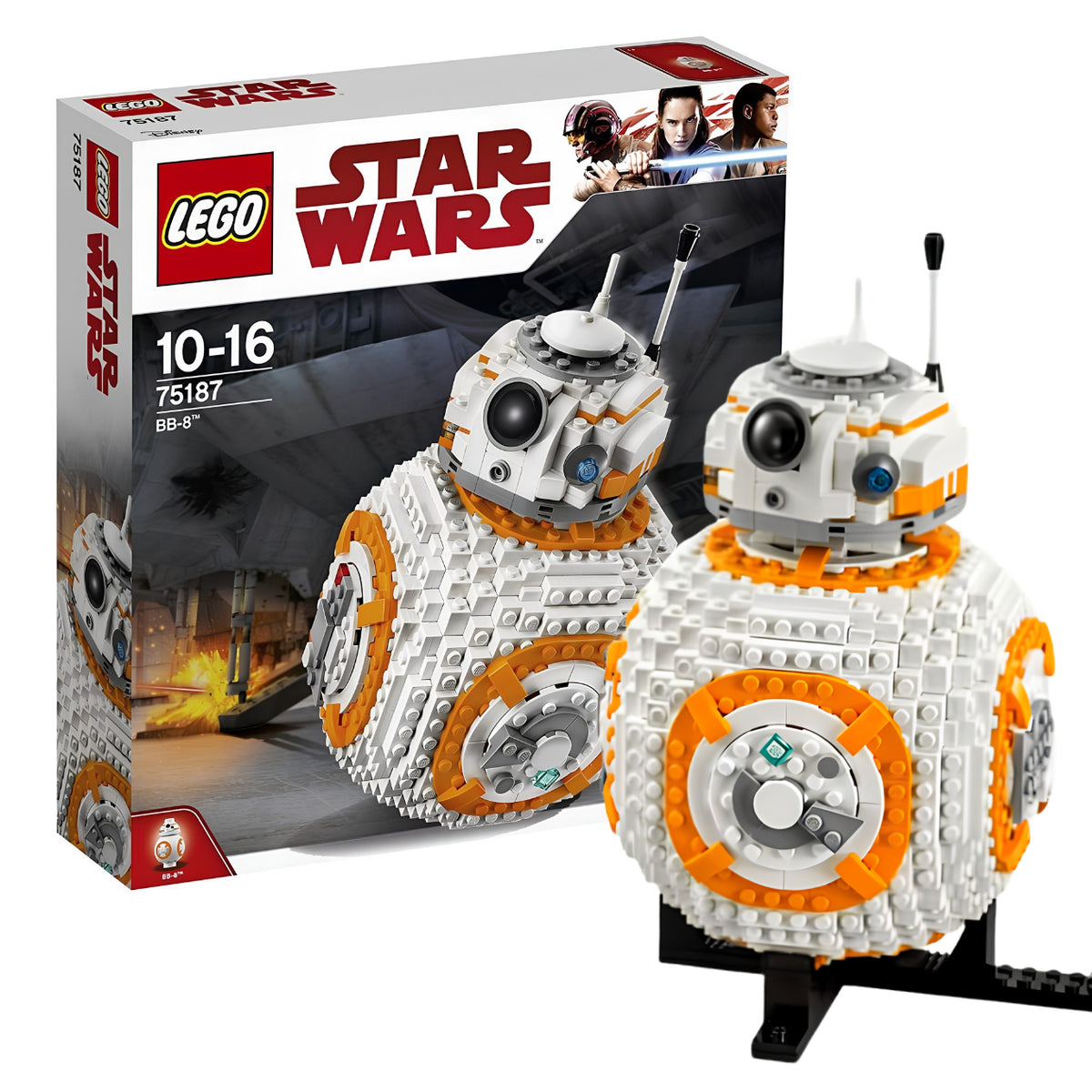 LEGO Star Wars 75187 BB-8 Astromech Droid Building Set with Rotating Head, Opening Hatch & Display Stand – 1106 Pieces Collectible Model for Kids & Star Wars Fans