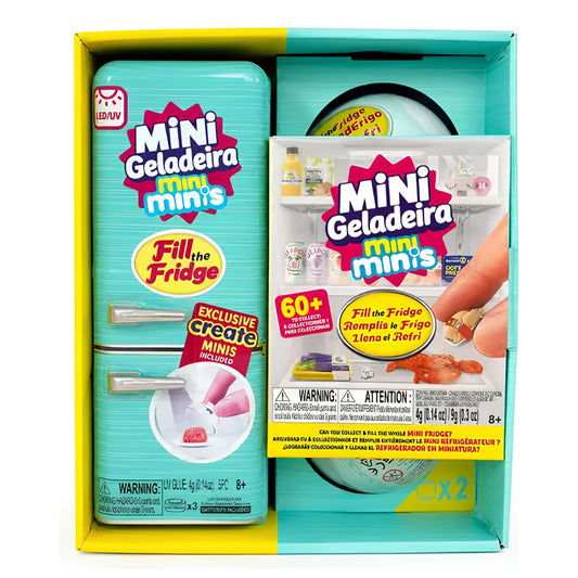 Mini Geladeira Mini Mini's Fill the Fridge Miniature Refrigerator Playset | Collectible Mini Food & Grocery Accessories | 60+ Mini Items to Collect | Pretend Play Toy for Kids Ages 8+