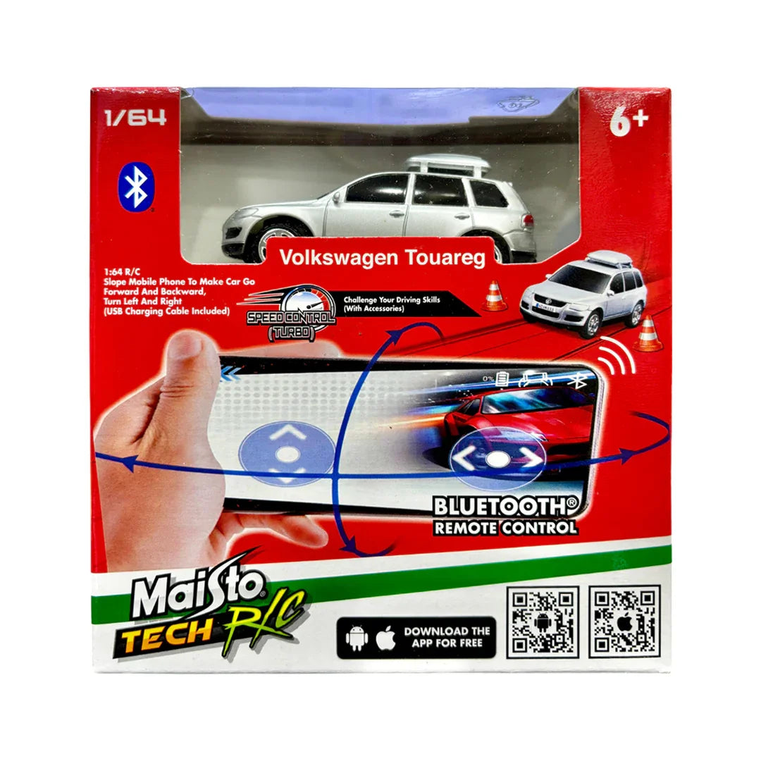 Maisto to Tech R/C Volkswagen Touareg Car Bluetooth Remote Control 1/64 scale (Silver) - Jaiman Toys