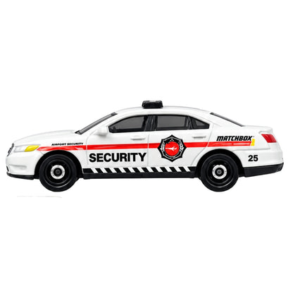 Matchbox JBX23 MBX Airport II Die-Cast 5-Pack – Airport Shuttle Bus, Security Car, Tow Truck, Fuel Tanker & Fire Rescue Vehicle – Mattel Collectible Toy Cars