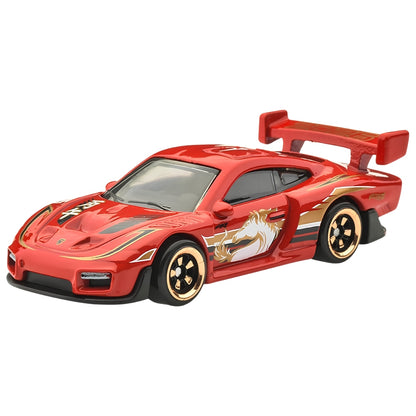 Hot Wheels Silver Series JNF49 Porsche 935 Red Dragon Edition Die-Cast Sports Racing Car with Rear Wing, Premium Red & Gold Dragon Livery – Collectible Porsche Toy Car