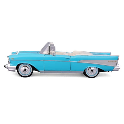 Maisto Special Collection 1957 Chevrolet Bel Air Convertible 1:18 Scale Diecast Model Car – Turquoise Blue