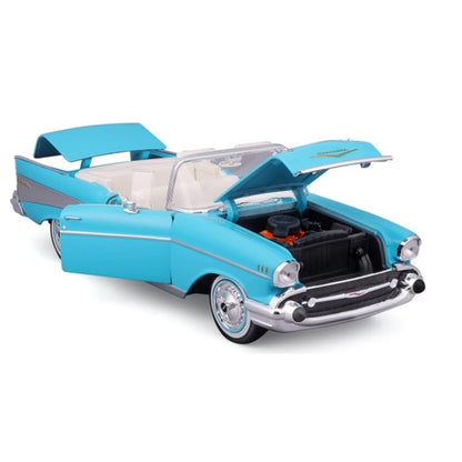 Maisto Special Collection 1957 Chevrolet Bel Air Convertible 1:18 Scale Diecast Model Car – Turquoise Blue
