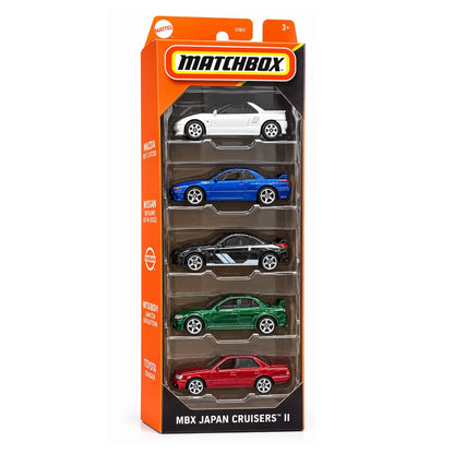 Matchbox JBX24 MBX Japan Cruisers II 5-Pack Premium Die-Cast Toy Cars Set | Japanese JDM Sports Car Collection for Kids & Collectors
