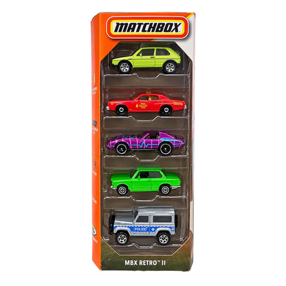Matchbox JBX26 MBX Retro II 5-Car Die-Cast Vehicle Gift Pack – Retro Collectible Cars Set