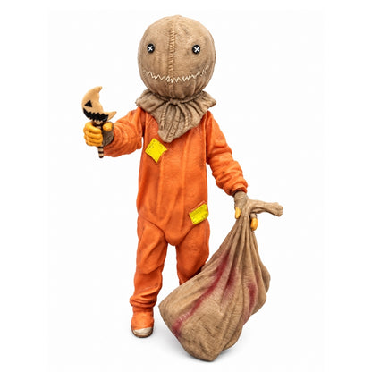 Trick ’r Treat Sam Horror Action Figure Set with Interchangeable Head, Pumpkin, Sack & Accessories | Halloween Movie Collectible Figure for Kids & Horror Fans Ages 6+