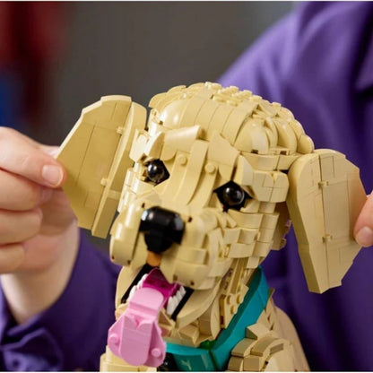 LEGO Icons 11384 Golden Retriever Puppy Building Set for Adults, 2102 Pieces, Realistic Dog Model, Collectible Animal Figure & Home Decor Display Set, Gift for Dog Lovers