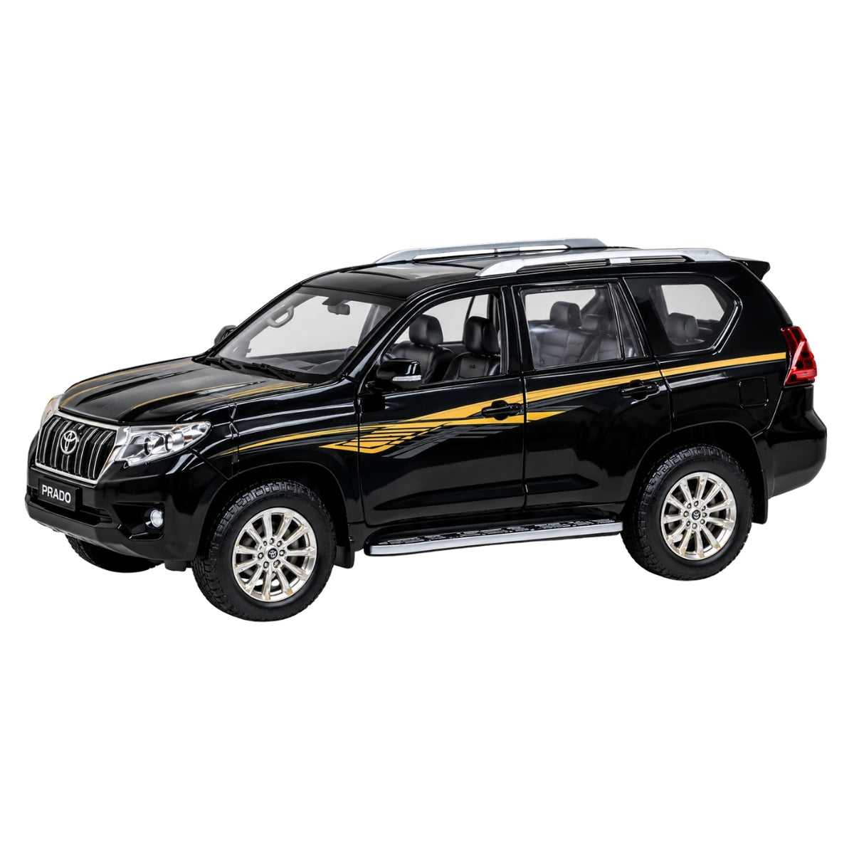 MSZ 1:24 Scale Toyota Land Cruiser Prado Black Diecast Model SUV – Metal Body Collectible Car with Detailed Interior, Realistic Wheels & Premium Display Packaging for Ages 14+