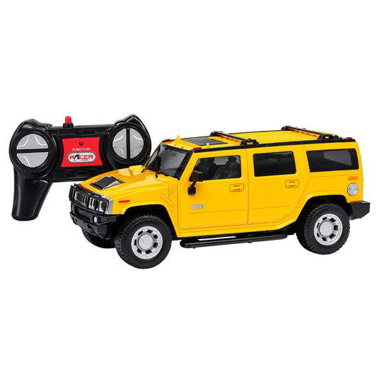 Hummer 1:24 Scale H2 SUV Yellow Rechargeable Remote Control Car with 2.4GHz Wireless Full Function RC Controller, Realistic Off-Road SUV Model Toy Vehicle for Kids, Boys & Girls Ages 6+