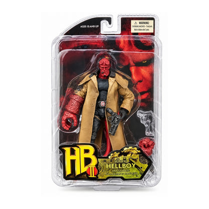 Hellboy Series II Action Figure with Samaritan Handgun, Right Hand of Doom, Detailed Tan Trench Coat & Accessories – Premium Comic Book & Movie Collectible for Ages 15+