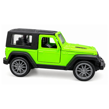 Road Burner Metal Racers Die-Cast Metal SUV Toy Car – Green Off-Road Jeep Style Model with Pull Back Action, Openable Doors & Realistic Detailing | Toy Vehicle for Kids Ages 3+