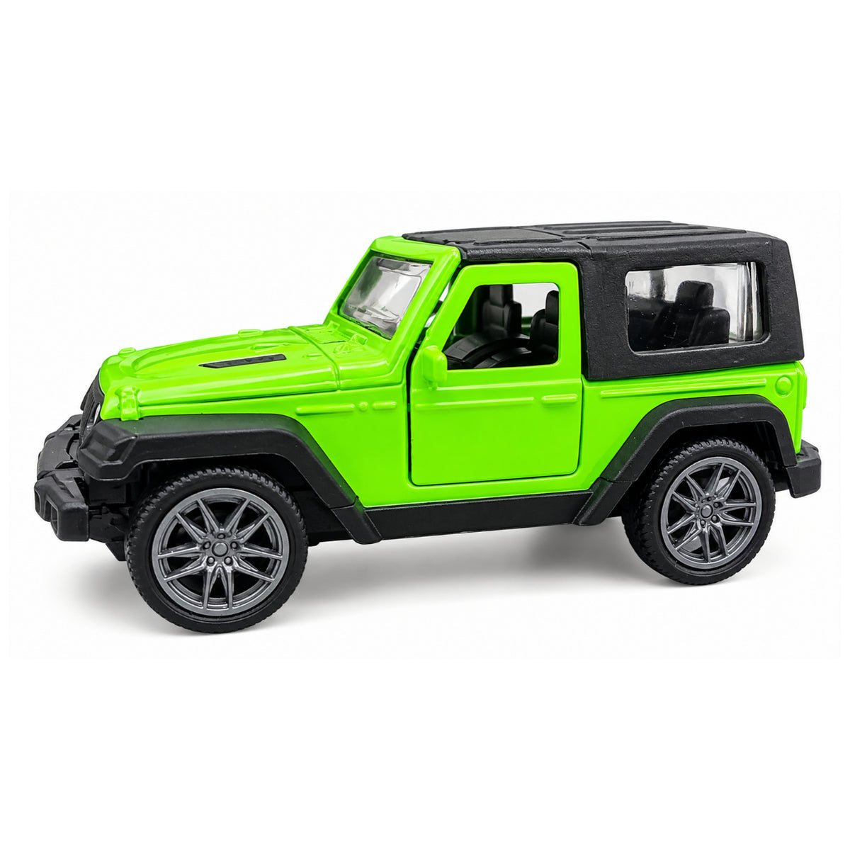 Road Burner Metal Racers Die-Cast Metal SUV Toy Car – Green Off-Road Jeep Style Model with Pull Back Action, Openable Doors & Realistic Detailing | Toy Vehicle for Kids Ages 3+