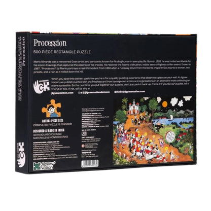 Jigsaw Nation 500 Piece Rectangle Puzzle – Mario De Miranda Procession