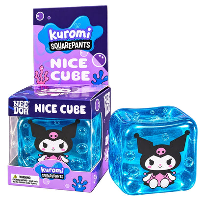 NeeDoh Kuromi SquarePants Nice Cube Squishy Toy | Super Soft Sensory Stress Ball & Squeeze Fidget Toy for Kids & Adults | Assorted Colours, Random 1 Piece