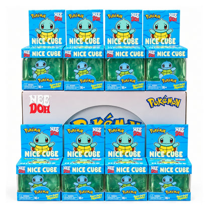 NeeDoh Pokémon Squirtle Nice Cube Super Solid Squish Sensory Fidget Toy | Satisfying Stress Relief & Squeeze Toy for Teens & Adults | Pokémon Collectible Gift