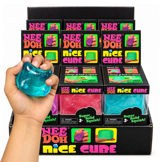 NeeDoh Nice Cube 2 x 2 Super Solid Squishy Sensory Fidget Toy for Kids & Adults | Squeeze, Squish & Stress Relief Toy | Soft Satisfying Cube Returns to Square Shape | Random Assorted Colour 1 Piece