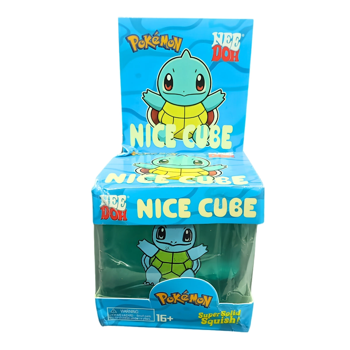 NeeDoh Pokémon Squirtle Nice Cube Super Solid Squish Sensory Fidget Toy | Satisfying Stress Relief & Squeeze Toy for Teens & Adults | Pokémon Collectible Gift