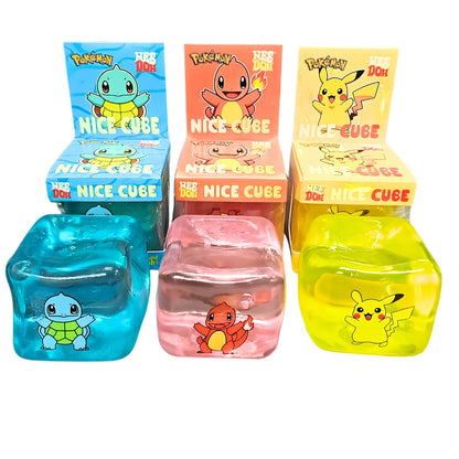 Pokémon NeeDoh Nice Cube Super Solid Squishy Fidget Toy for Kids & Collectors – Pikachu, Squirtle or Charmander Character Stress Relief Sensory Squish Toy – Random Design, 1 Pc