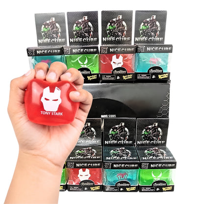 NeeDoh Nice Cube Marvel Avengers Super Solid Squishy Fidget Toy – Tony Stark Iron Man, Hulk & Spider-Man Stress Relief Sensory Squish Toy for Kids – Random Design, 1 Pc