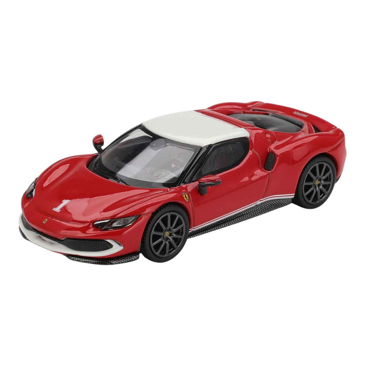 BBR Models Ferrari 296 GTB Assetto Fiorano F2004 Tribute Livery 1:64 Scale Premium Die-Cast Collectible Model Car – Red & White Racing Edition