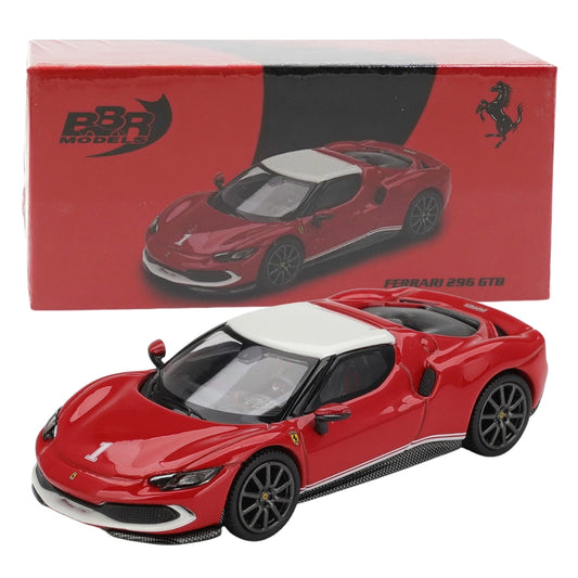 BBR Models Ferrari 296 GTB Assetto Fiorano F2004 Tribute Livery 1:64 Scale Premium Die-Cast Collectible Model Car – Red & White Racing Edition