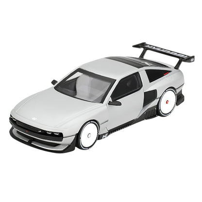 MINI GT 1207 Hyundai N Vision 74 Vision Silver 1:64 Scale Die-Cast Collectible Model Car with Rear Wing – Detailed Concept Car Miniature for Collectors & Display
