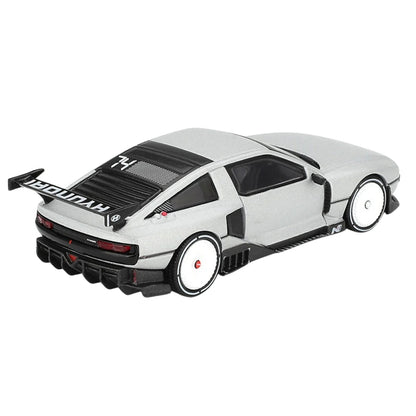 MINI GT 1207 Hyundai N Vision 74 Vision Silver 1:64 Scale Die-Cast Collectible Model Car with Rear Wing – Detailed Concept Car Miniature for Collectors & Display