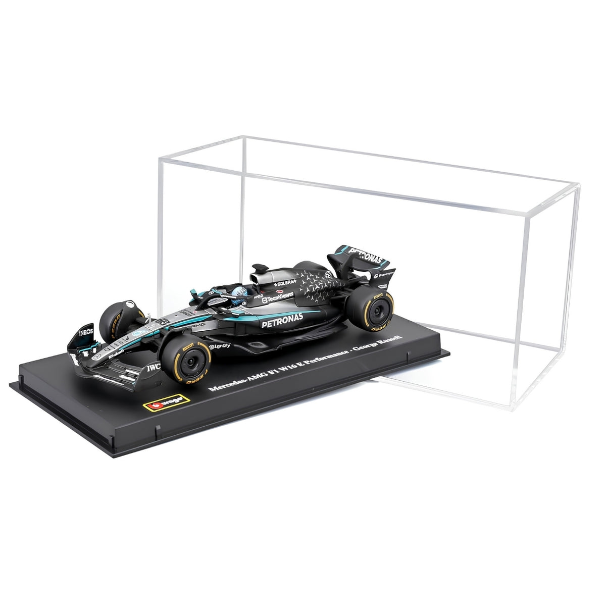 Bburago 1:43 Mercedes-AMG Petronas Formula One Team F1 W16 E Performance George Russell #63 Die-Cast Racing Model Car Collectible for F1 Fans & Motorsport Collectors