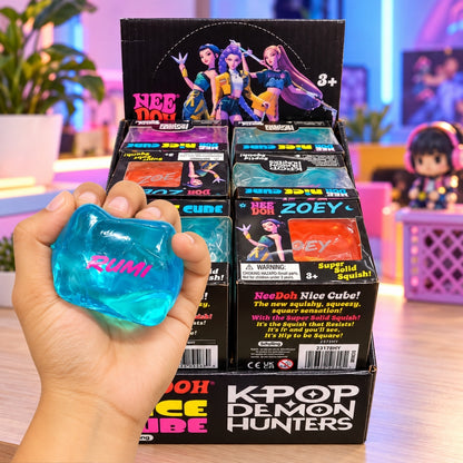 K-Pop Demon Hunters NeeDoh Nice Cube Squishy Toy – Super Solid Sensory Stress Relief Fidget Toy for Kids & Collectors, Assorted Character & Colour – 1 Random Pcs