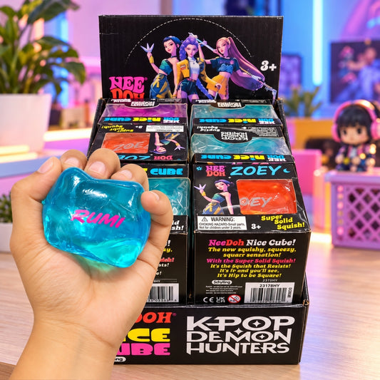 K-Pop Demon Hunters NeeDoh Nice Cube Squishy Toy – Super Solid Sensory Stress Relief Fidget Toy for Kids & Collectors, Assorted Character & Colour – 1 Random Pcs