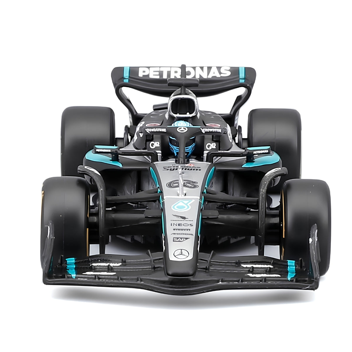 Bburago 1:43 Mercedes-AMG Petronas Formula One Team F1 W16 E Performance George Russell #63 Die-Cast Racing Model Car Collectible for F1 Fans & Motorsport Collectors