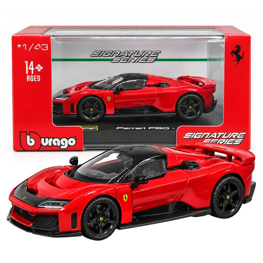 Bburago Signature Series Ferrari F80 2024 1:43 Scale Die-Cast Model Car – Red Ferrari Collectible Toy Car for Display & Collectors, Premium Detailed Replica Model