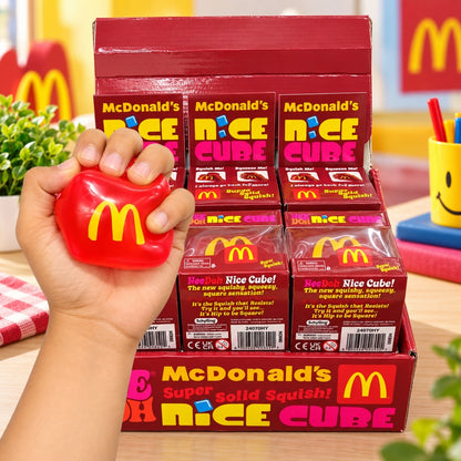 McDonald’s NeeDoh Nice Cube Super Solid Squishy Toy – Soft Squeeze Sensory Fidget Cube, Stress Relief & Satisfying Squish Toy with Iconic Golden Arches Design for Kids & Adults, Ages 3+