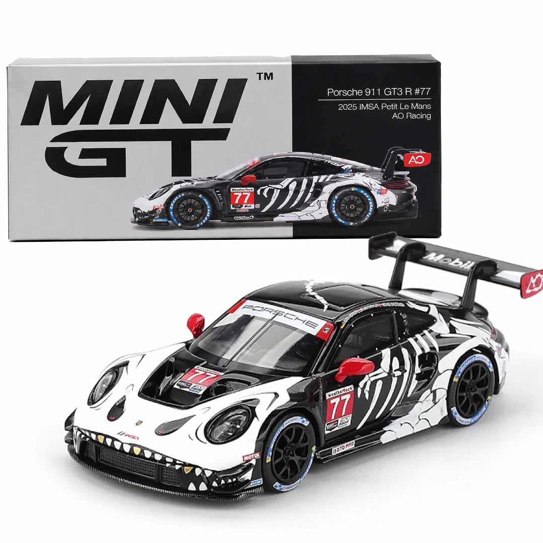 MINI GT 1:64 4-Car Die-Cast Model Set – Porsche 911 GT3 R Skeleton Rex – Jaiman Toys