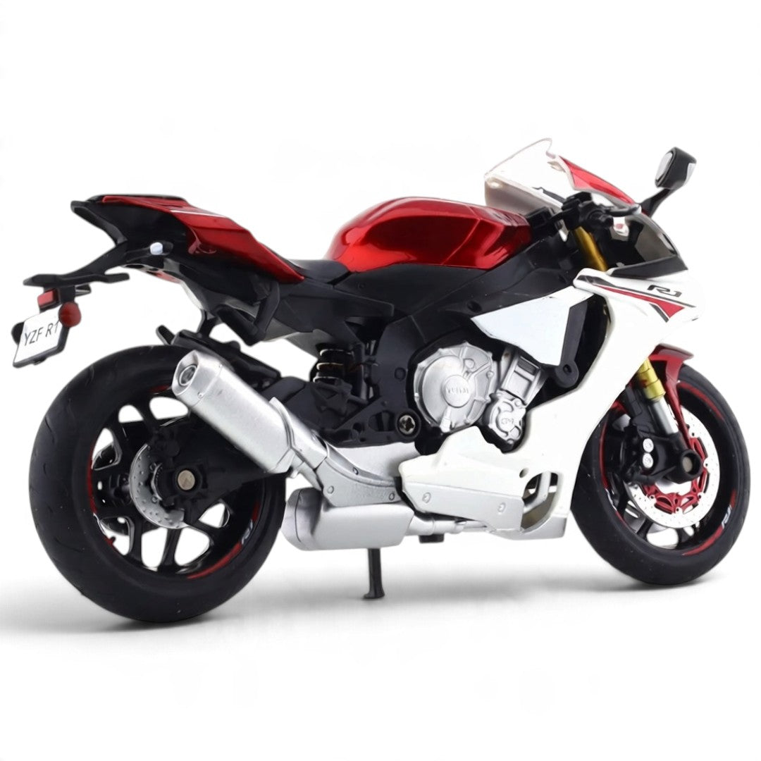 MSZ 1:12 Yamaha YZF-R1 Diecast Sports Motorcycle, Red & White – Collectible Bike Model With 3 Variants