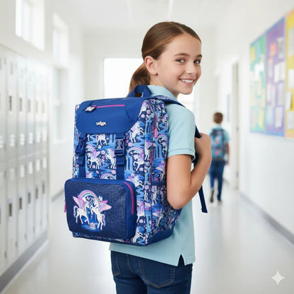Smiggle Away Foldover Backpack Unicorn – 16-Inch Compartment | Multi-Compartment School & Travel Bag