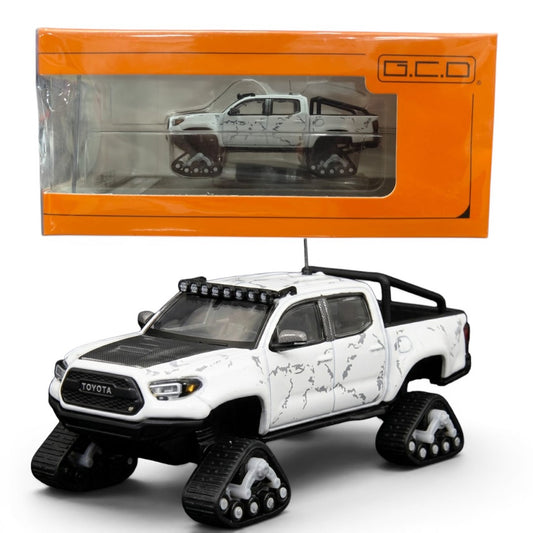 G.C.D 1:64 Toyota Tacoma 2022 Ski Version Diecast Model Car | White Stone Pattern | Accessories Included