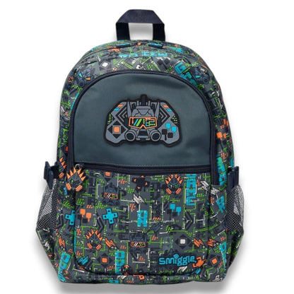 Smiggle Gaming Backpack 42cm | Kids School Bag with Gamer Controller Badge, Dual Bottle Pockets & Padded Straps