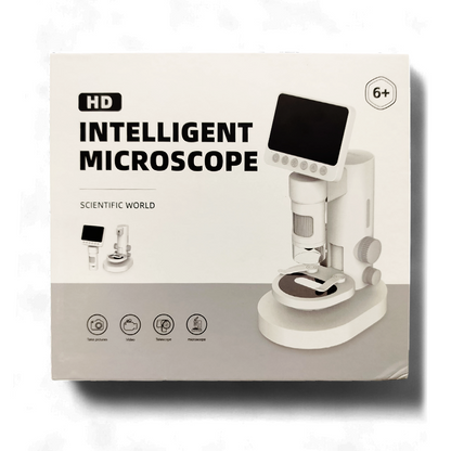 Intelligent Microscope for Kids, Science Kits Kids Microscope Up to 1000X Zoom with Pocket Handheld Design, 3.5'' HD Foldable Screen Educational Toys